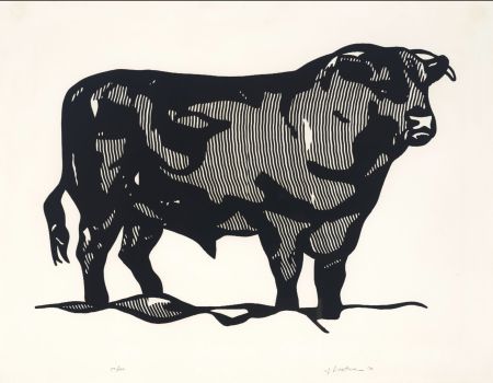 Linograbado Lichtenstein - Bull I