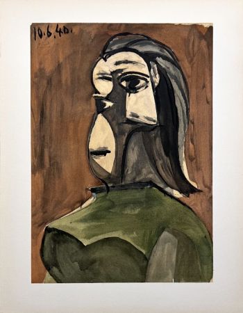 Pochoir Picasso - Buste de femme (DORA MAAR) 10.6.40.
