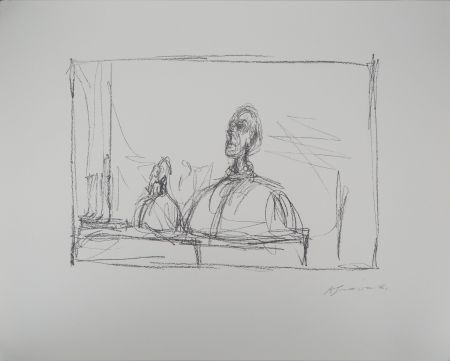 Litografía Giacometti - Buste à l'atelier
