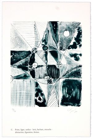Litografía Nørgaard - C. Point, ligne, surface - lavis, hachure, retouche - abstraction, figuration, fiction/