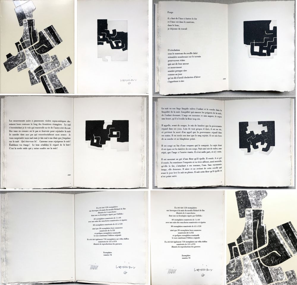 Libro Ilustrado Chillida -  C. Racine. LE SUJET EST LA CLAIRIÈRE DE SON CORPS. Poèmes. 4 eaux-fortes originales (1974)