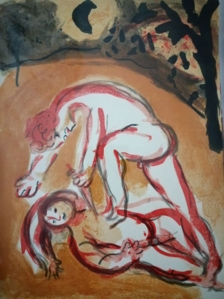 Litografía Chagall - Cain et Abel