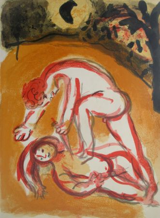 Litografía Chagall - Cain et Abel