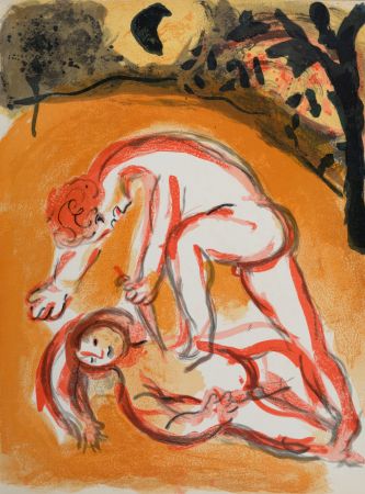 Litografía Chagall - Cain et Abel, 1960