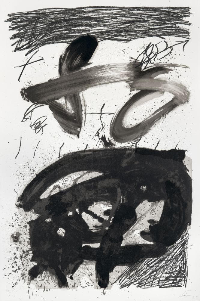 Litografía Tàpies - Calligraphique