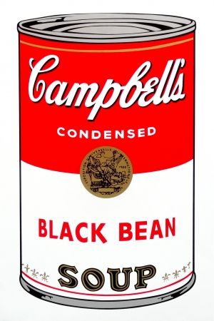 Serigrafía Warhol (After) - Campbell's Soup - Black Bean