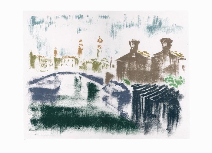 Litografía Masson - Canal à la Giudecca (Voyage à Venise)