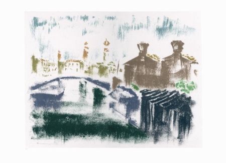 Litografía Masson - Canal à la Giudecca (Voyage à Venise)