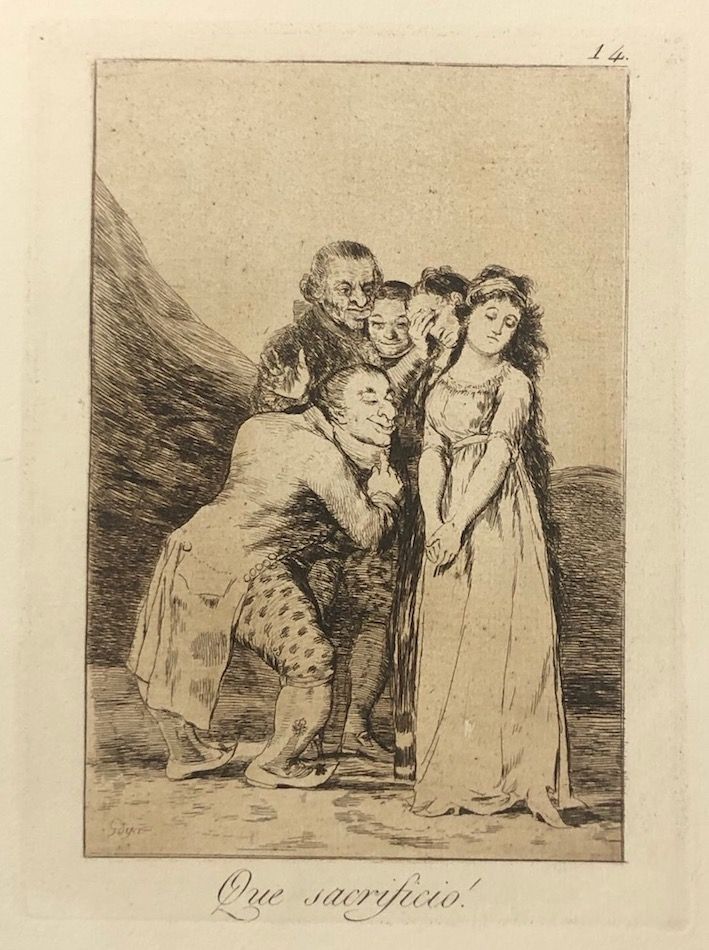 Aguafuerte Goya - Capricho 14. Que sacrificio