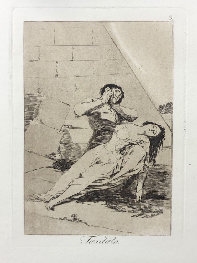 Aguafuerte Goya - Capricho 9. Tantalo