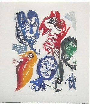 Aguatinta Pedersen - Carrousel d'oiseaux