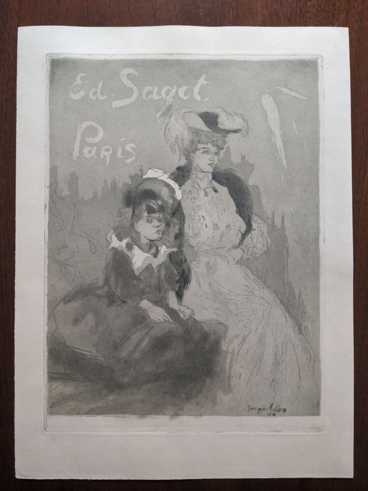 Aguatinta Villon - Carte adresse Sagot 1904