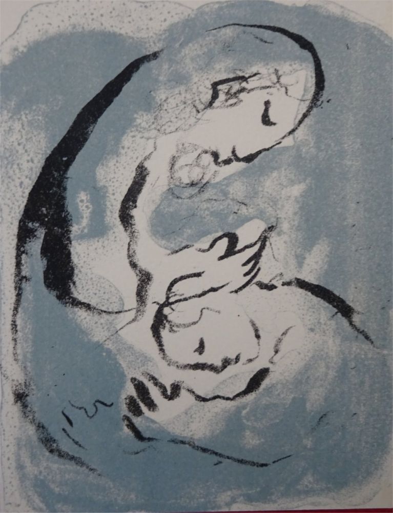 Litografía Chagall - Carte de Voeux 1968 ,tirage du noir