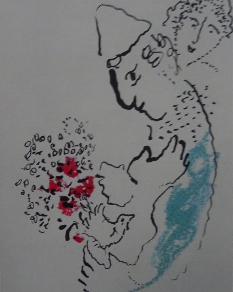 Litografía Chagall - Carte de Voeux pour 1969