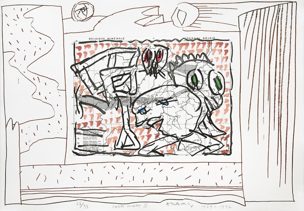 Grabado Alechinsky - Carte mise à jour II