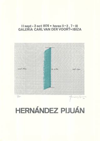Serigrafía Hernandez Pijuan - Cartel de la exposición Galería Carl van der Voort, Ibiza