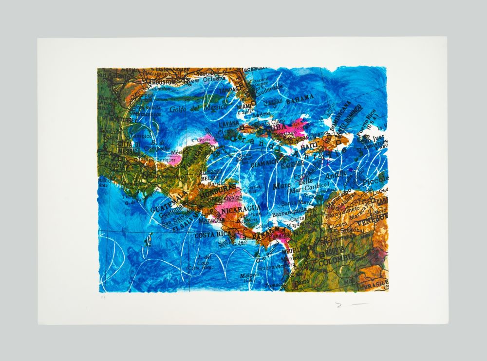 Serigrafía Schifano - Cartina Caraibi