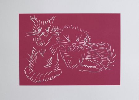 Serigrafía Ai - Cats - pink edition