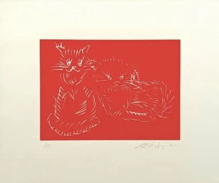 Serigrafía Ai - Cats, red