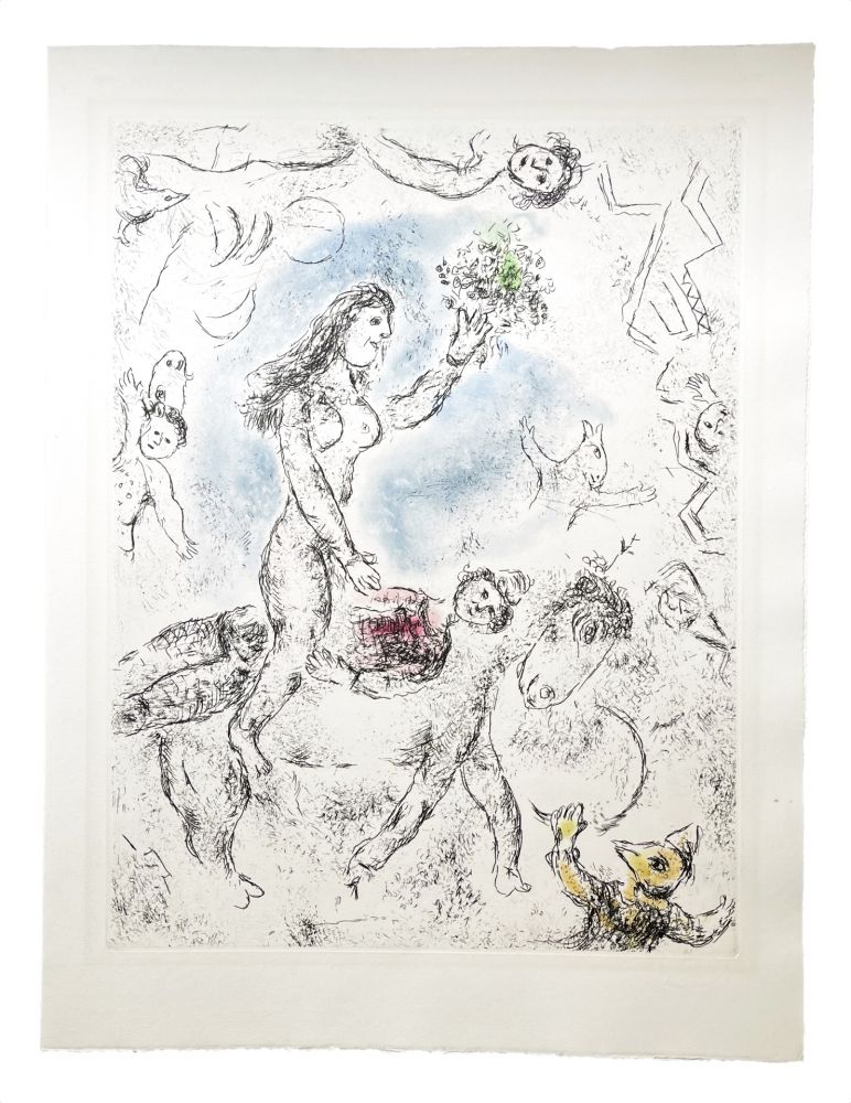 Aguafuerte Y Aguatinta Chagall - Ce lui qui dit les choses sans rien dire (Plate 22)