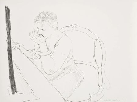 Litografía Hockney - Celia Adjusting Her Eyelash (G.837)