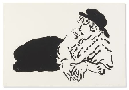 Litografía Hockney - Celia (La Bergère)