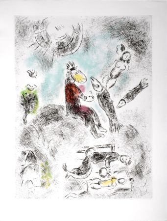 Aguafuerte Y Aguatinta Chagall - Celui qui dit les choses sans rien dire, 1976 - PLATE 12