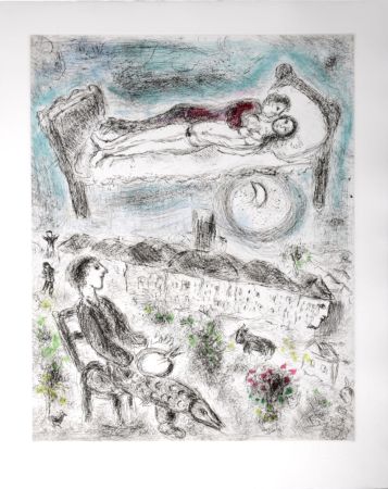 Aguafuerte Y Aguatinta Chagall - Celui qui dit les choses sans rien dire, 1976 - PLATE 13