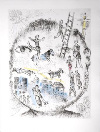 Aguafuerte Y Aguatinta Chagall - Celui qui dit les choses sans rien dire, 1976 - PLATE 14