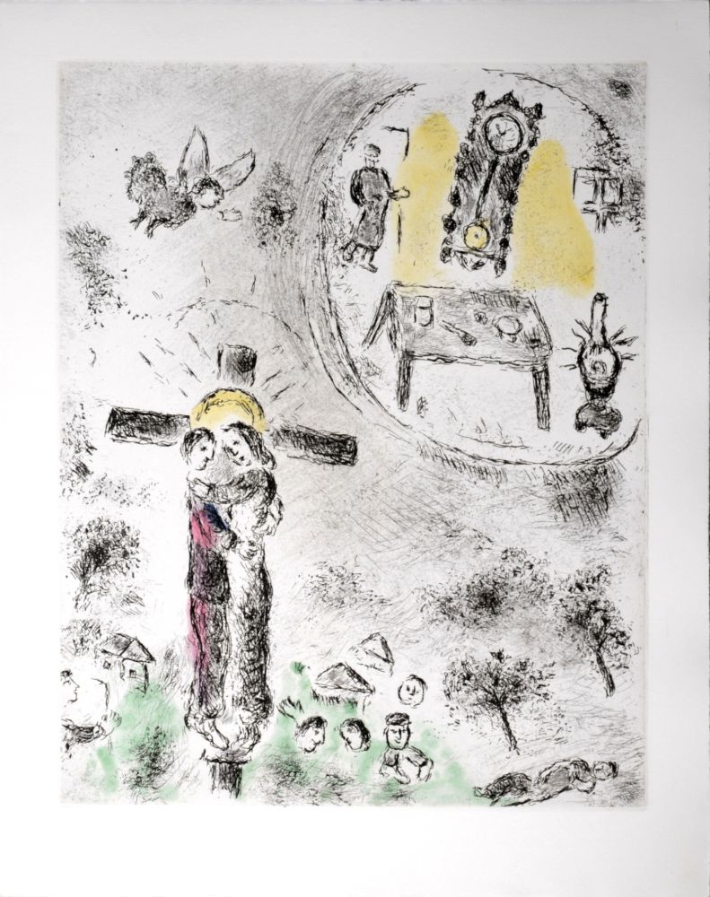 Aguafuerte Y Aguatinta Chagall - Celui qui dit les choses sans rien dire, 1976 - PLATE 20