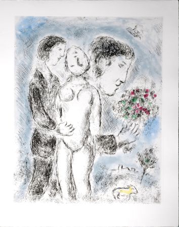 Aguafuerte Y Aguatinta Chagall - Celui qui dit les choses sans rien dire, 1976 - PLATE 21