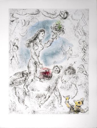 Aguafuerte Y Aguatinta Chagall - Celui qui dit les choses sans rien dire, 1976 - PLATE 22