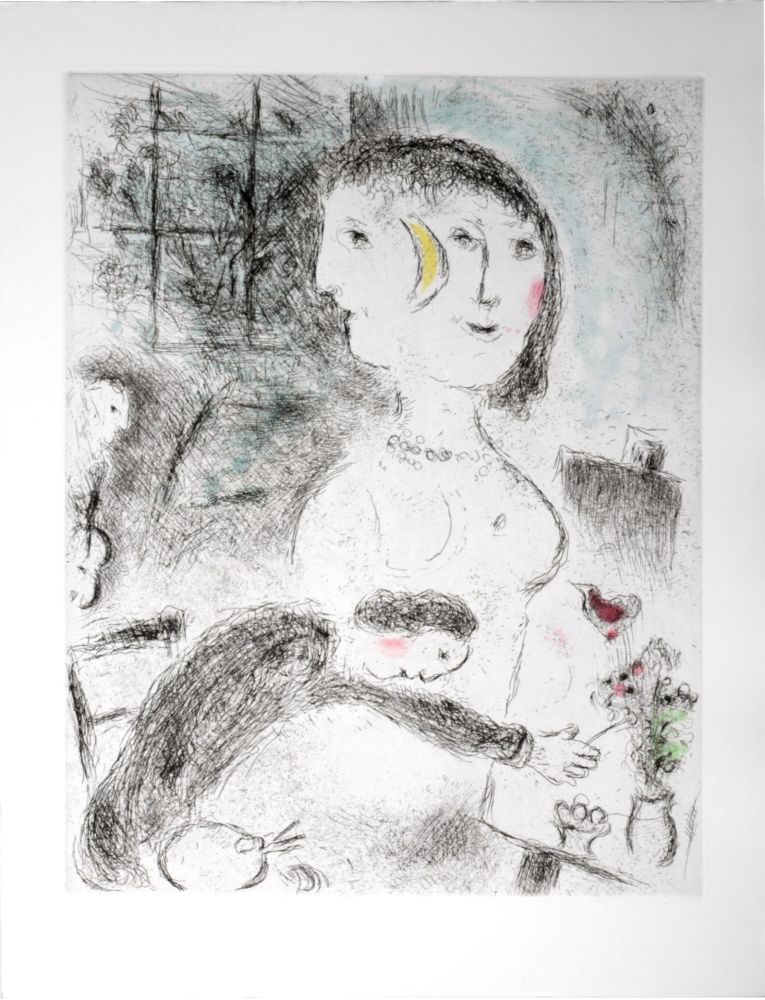 Aguafuerte Y Aguatinta Chagall - Celui qui dit les choses sans rien dire, 1976 - PLATE 23