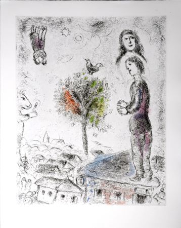 Aguafuerte Y Aguatinta Chagall - Celui qui dit les choses sans rien dire, 1976 - PLATE 3