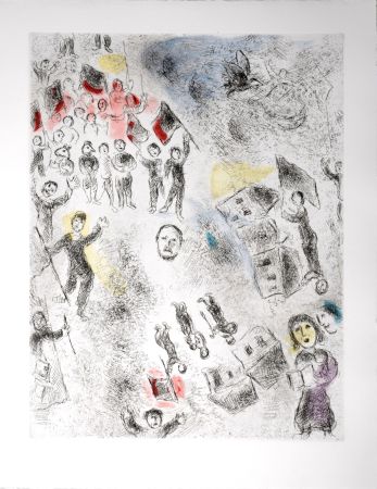Aguafuerte Y Aguatinta Chagall - Celui qui dit les choses sans rien dire, 1976 - PLATE 5