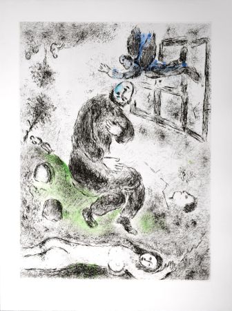 Aguafuerte Y Aguatinta Chagall - Celui qui dit les choses sans rien dire, 1976 - PLATE 6