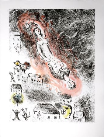 Aguafuerte Y Aguatinta Chagall - Celui qui dit les choses sans rien dire, 1976 - PLATE 9