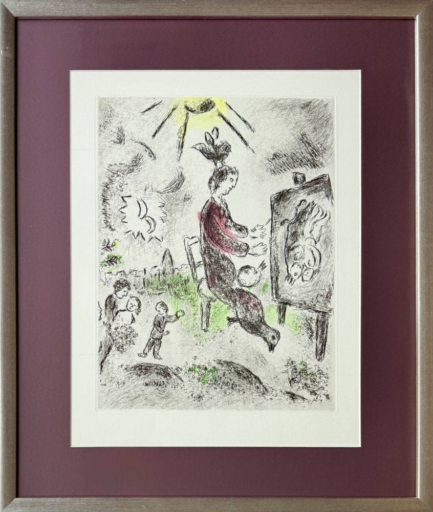 Aguafuerte Y Aguatinta Chagall - Celui qui dit les choses sans rien dire, Planche XVI