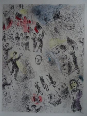 Aguafuerte Y Aguatinta Chagall - Celui qui dit les choses sans rien dire, plate 11.