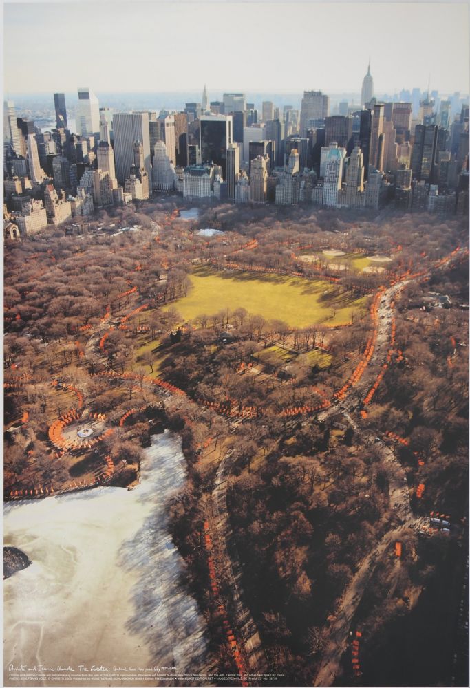 Cartel Christo - Central Park New York : Aerial View of the Gates