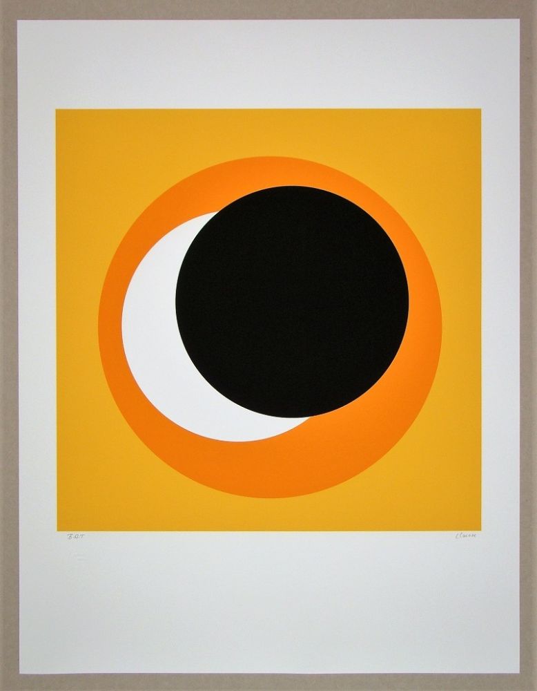 Serigrafía Claisse - Cercle noir sur fond orange