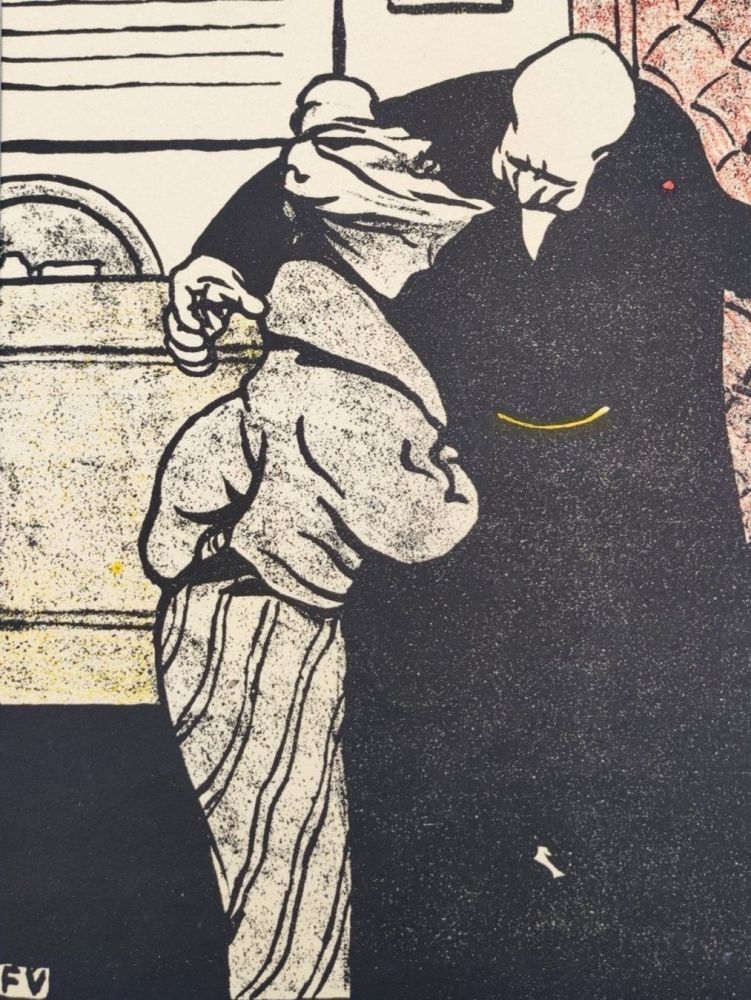 Litografía Vallotton - C'est pour votre papa... Passez donc dans mon cabinet. 
