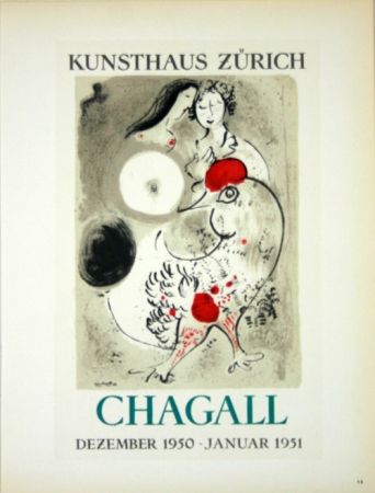 Litografía Chagall - Chagall  Kunsthaus  Zürich  Décembre 1950
