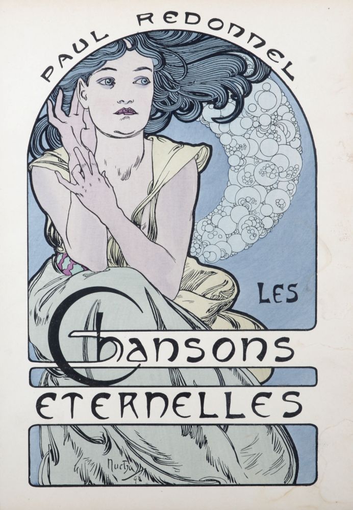 Litografía Mucha - Chansons Eternelles, 1898