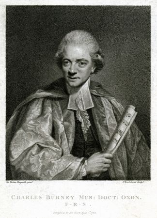Aguafuerte Bartolozzi - Charles Burney Mus: Oxon./F.R.S., After Sir Joshua Reynolds
