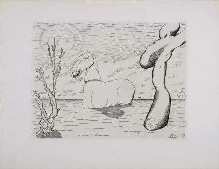 Aguafuerte Vieillard - Cheval surréaliste, 1946