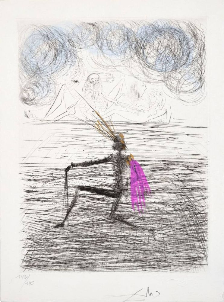 Punta Seca Dali - Chevalier à genou (Kneeling Knight)