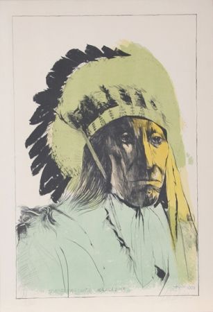 Litografía Baskin - Chief American Horse - Oglalla Sioux