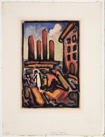 Aguatinta Rouault - Christ au Faubourg