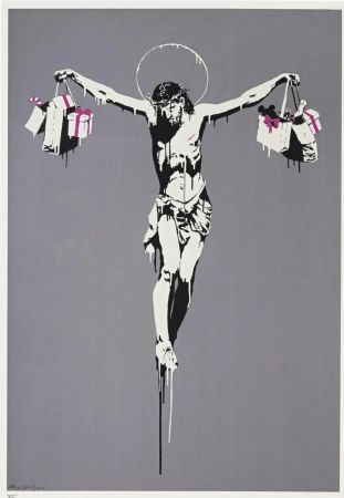 Serigrafía Banksy - Christ With Shopping Bags